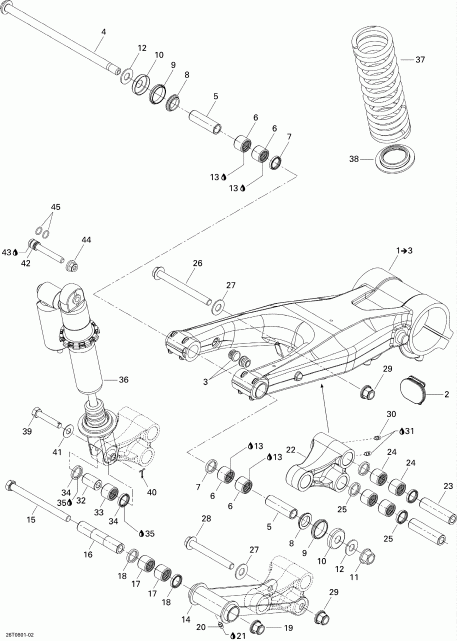    DS 450 X, 2008 - Rear Suspension