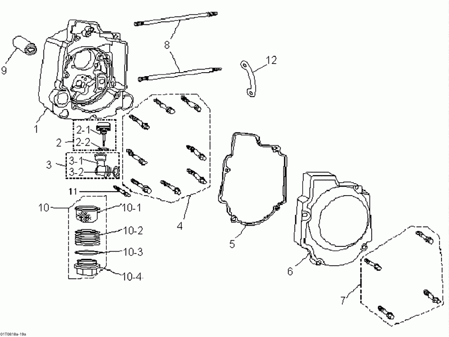 Bombardier Mini DS 90cc 4T Jaune, 2008 - Crankcase, Right