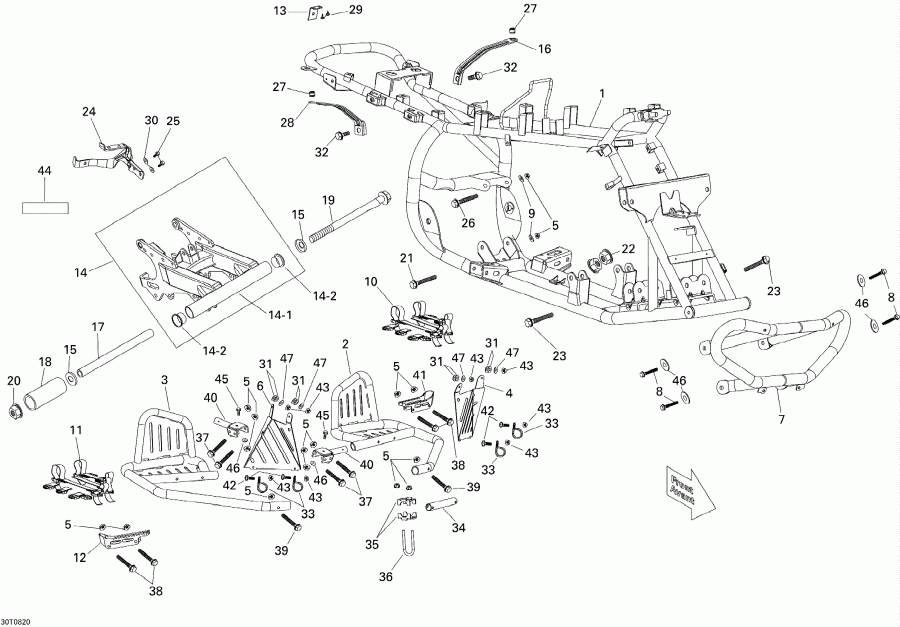  BRP Mini DS X 90cc 4T Black, 2008  - Frame