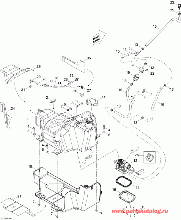 ATV Bombardier Outlander 400 EFI STD, 2008 - Fuel Tank