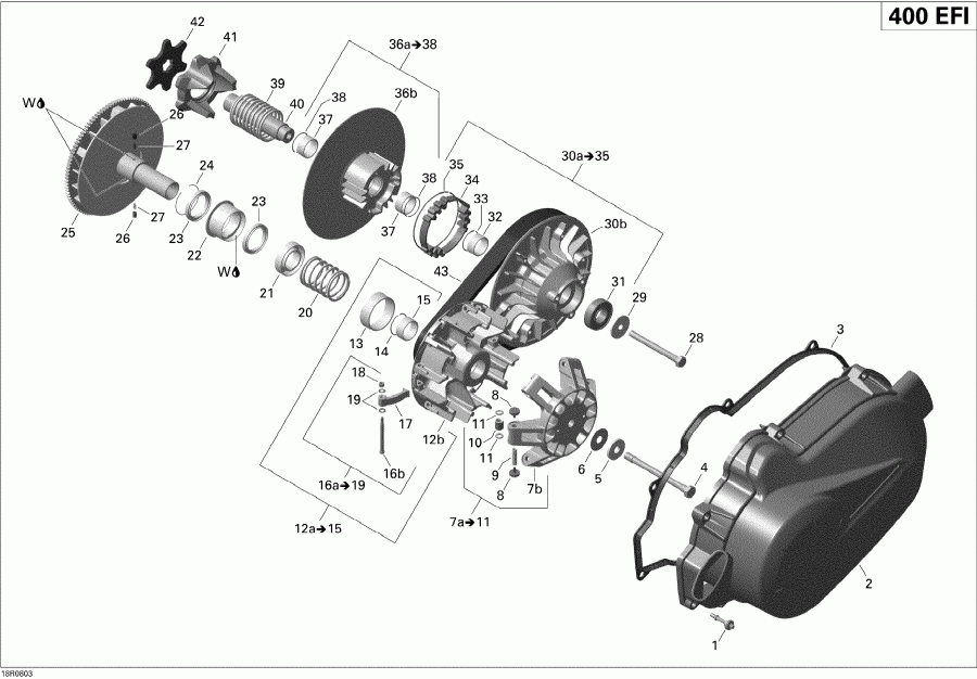  BRP Outlander 400 EFI STD, 2008  - Transmission