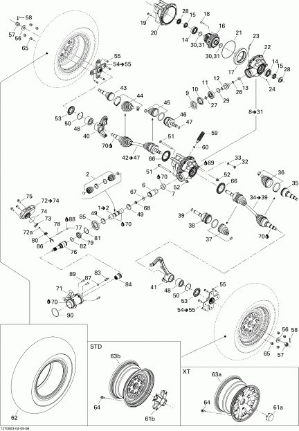 ATV BRP Outlander 400 EFI STD, 2008 ������ - Drive System, Front Std
