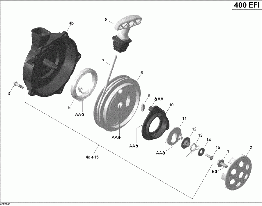 ���������� BRP Outlander 400 EFI XT, 2008 ������ - Rewind Starter