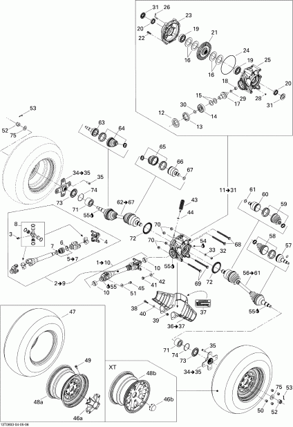 BRP ������ Outlander 400 EFI XT, 2008 - Drive System, Rear Xt