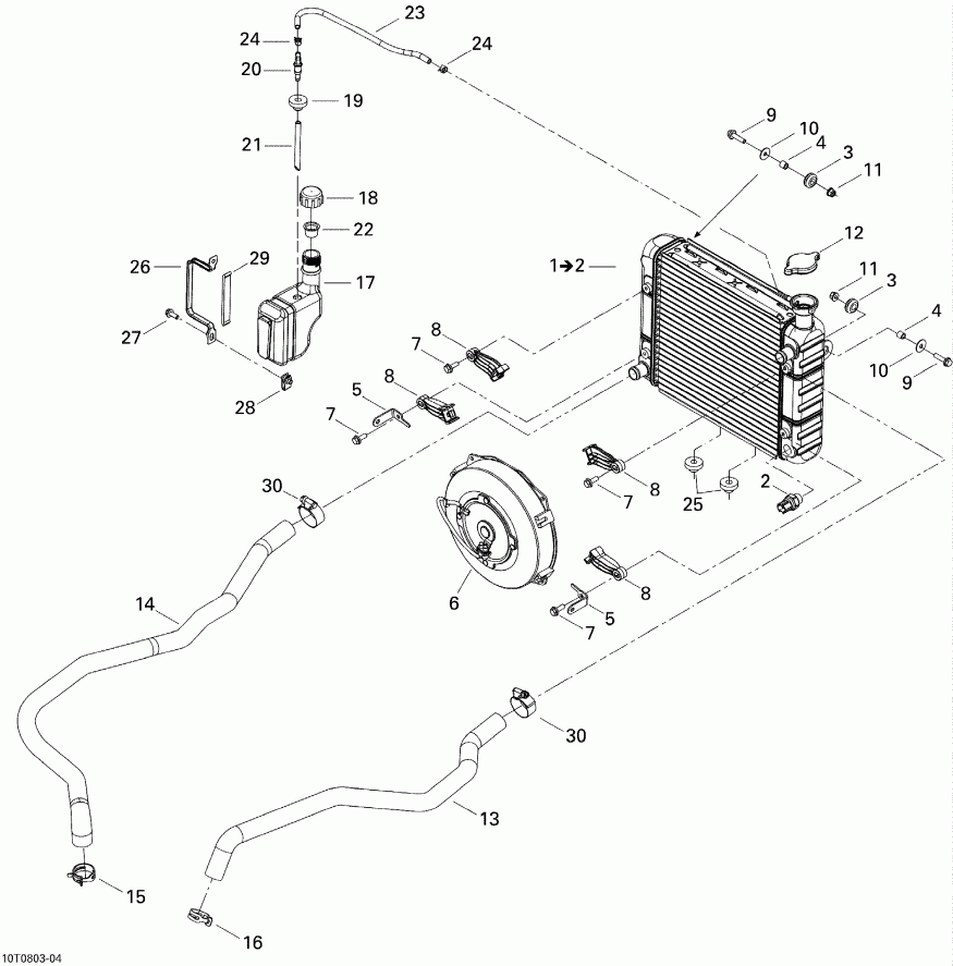   Outlander 400 XT, 2008 - Cooling System