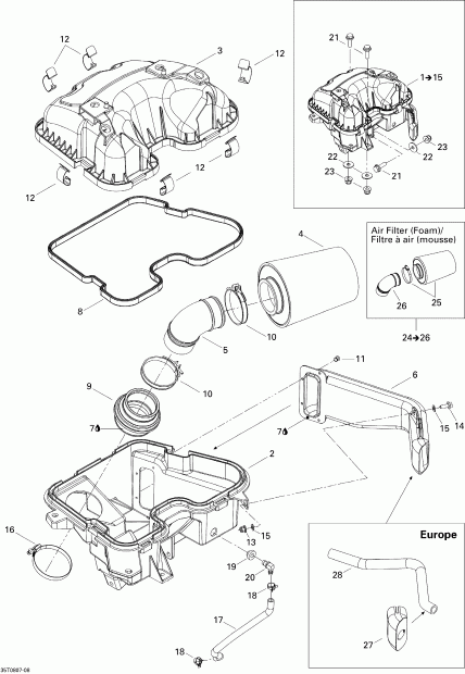 ������������ BRP Outlander 500 STD, 2008 - Air Intake Silencer