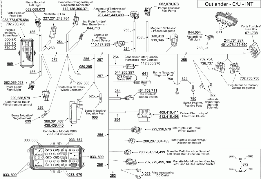 ATV BRP Outlander 500 STD, 2008 - Main Harness