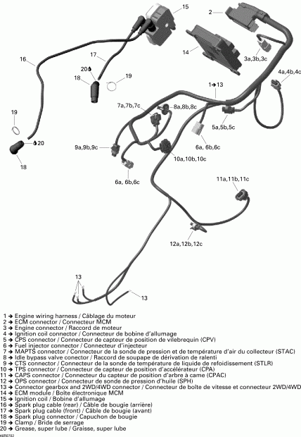 ATV  Outlander 500 XT, 2008 - Engine Harness