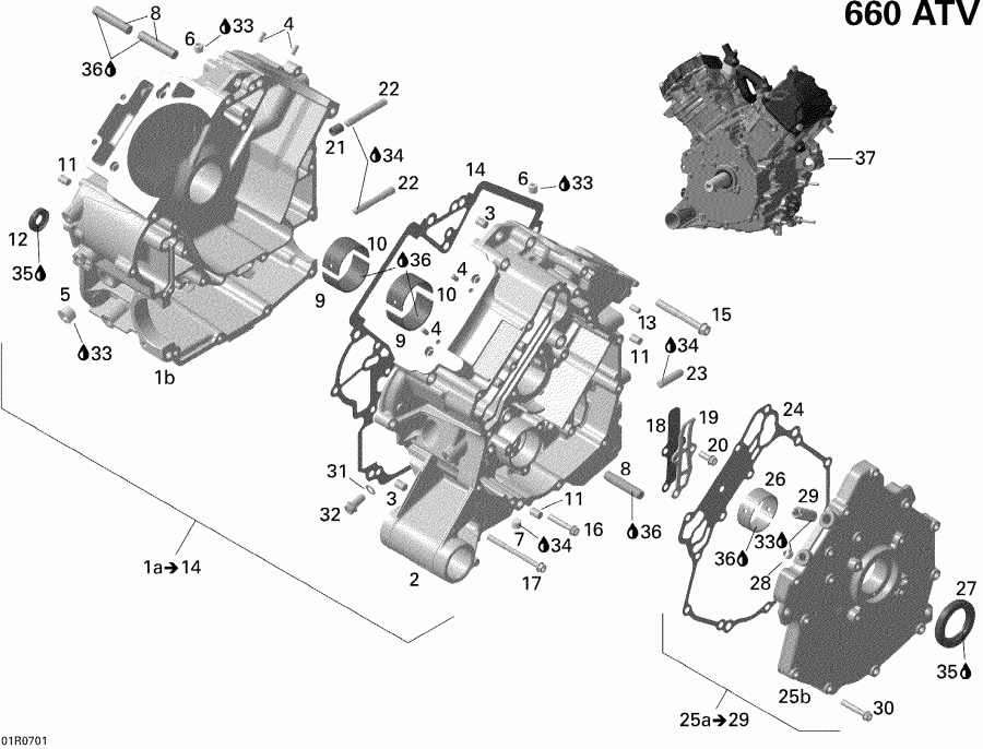   Outlander 650 STD, 2008 - Crankcase