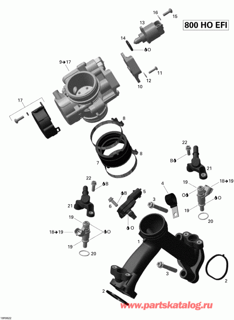 ATV BRP Outlander 800 STD, 2008  - Air Intake Manifold And Throttle Body