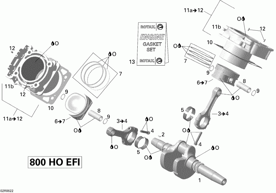 BRP Outlander 800 XT, 2008 - Crankshaft, Piston And Cylinder