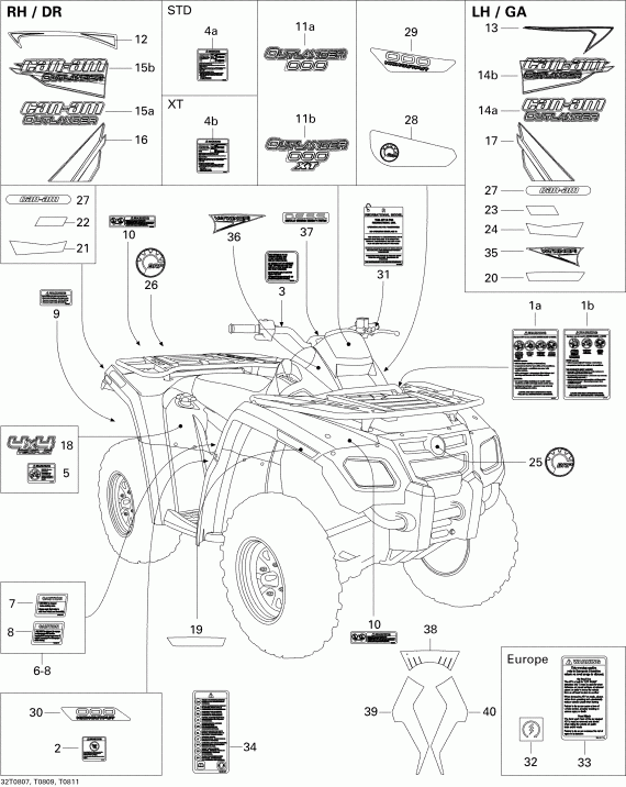 ���������� BRP ����������� Outlander 800 XT, 2008 - Decals Xt