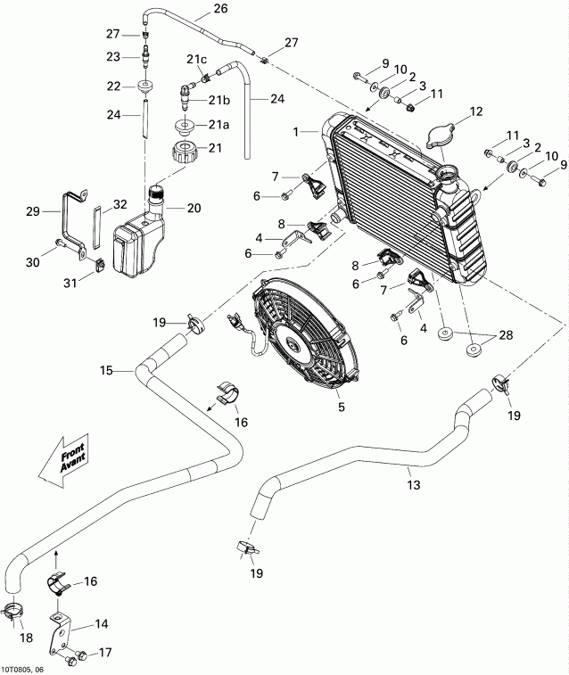    Outlander MAX 400 EFI STD, 2008 - Cooling System