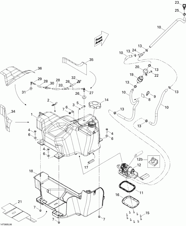 ����������  Outlander MAX 400 EFI XT, 2008 ������ - Fuel Tank