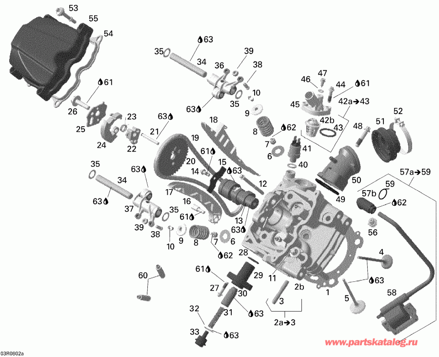 ���������� Bombardier Outlander MAX 400 STD, 2008 ������ - Cylinder Head