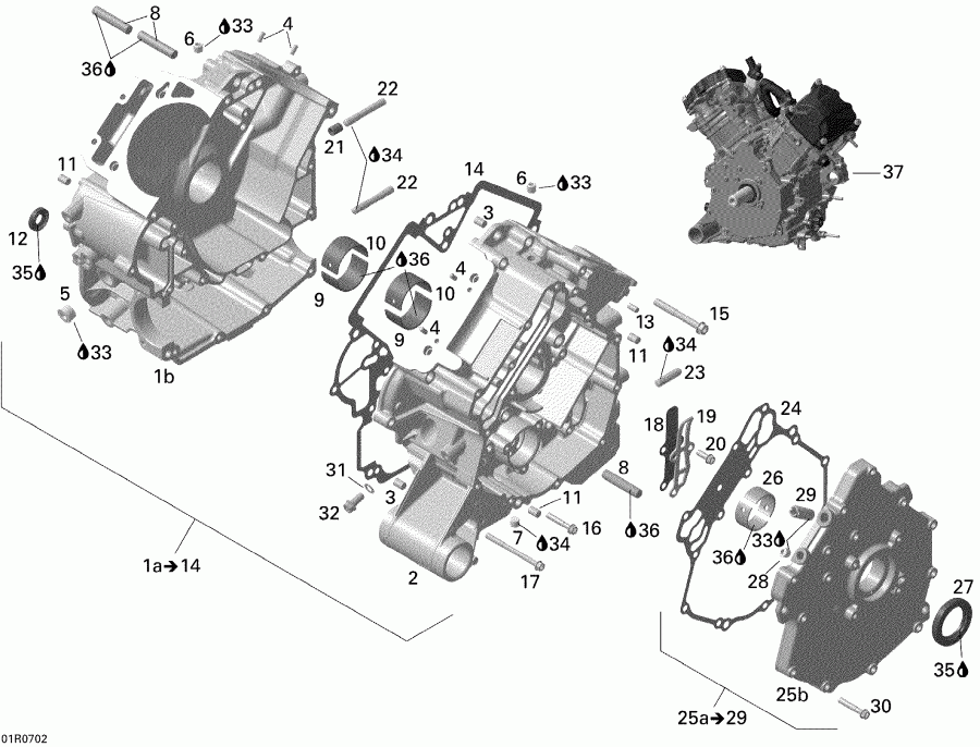  BRP  Outlander MAX 500 STD, 2008 - Crankcase