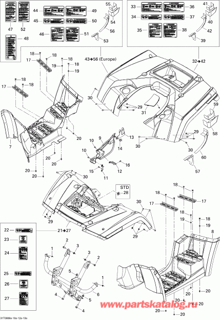  BRP  Outlander MAX 500 STD, 2008 - Body And Accessories 1, Std