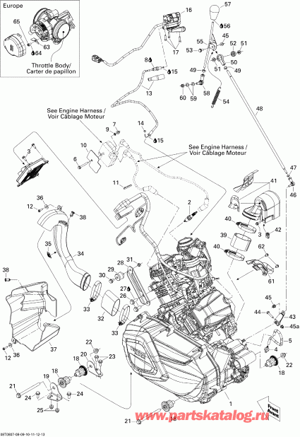 ATV   Outlander MAX 500 XT, 2008 - Engine And Engine Support