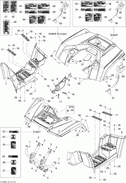 ���������� BRP ����������� Outlander MAX 650 STD, 2008 - Body And Accessories 1, Std