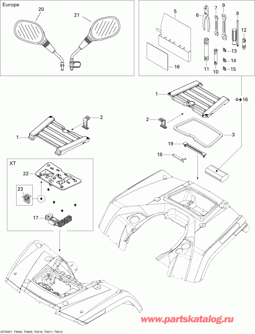 ATV BRP - Front And Rear Trays Xt