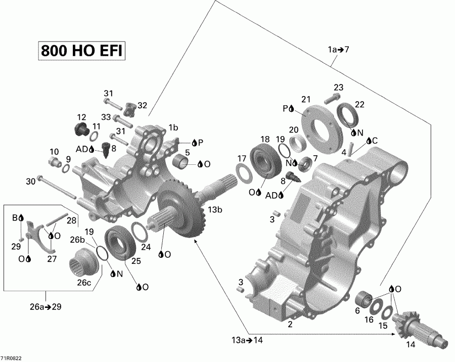   Outlander MAX 800 STD, 2008  - Gear Box Output Shaft