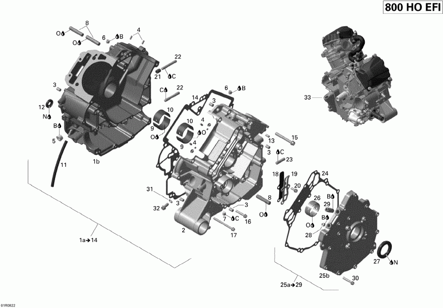  Bombardier  Outlander MAX 800 XT, 2008 - Crankcase