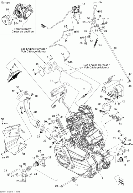 ������������  ������ Outlander MAX 800 XT, 2008 - Engine And Engine Support