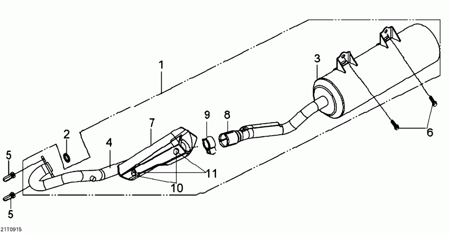  BRP DS 250 NA, CE & INT, 2009  - Muffler