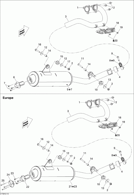  BRP  DS 450 EFI, 2009 - Exhaust System