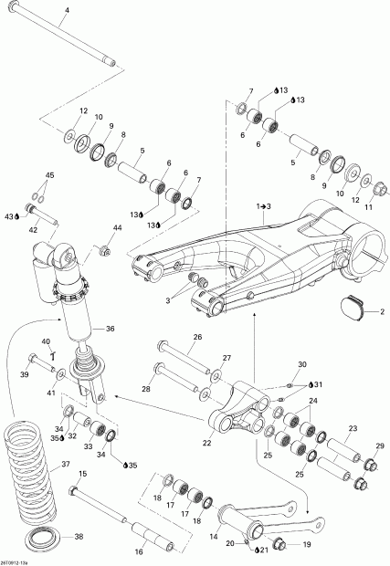 ������������ Bombardier ������ DS 450 EFI, 2009 - Rear Suspension
