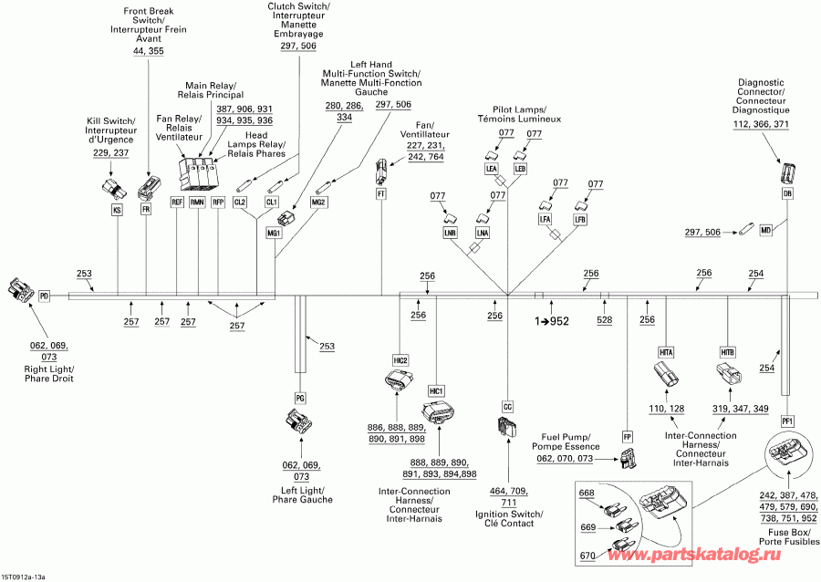 ����������  DS 450 EFI, 2009 - ��������� - ���� ��������, Front Section
