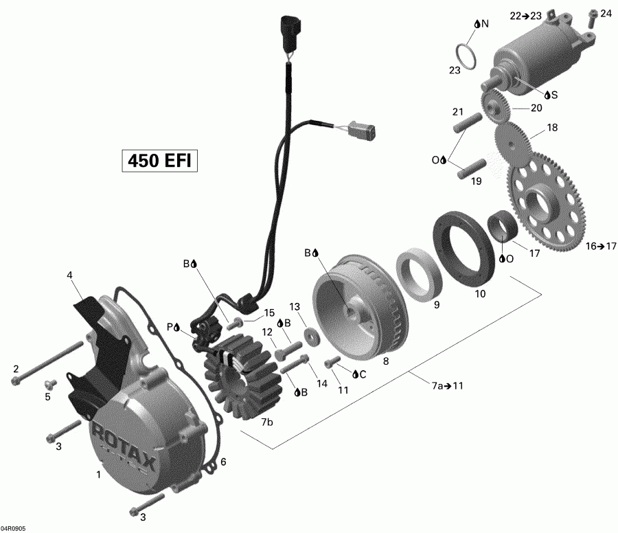 BRP DS 450 Xxc, Xmx EFI, 2009 ������ - Magneto And Electric Starter