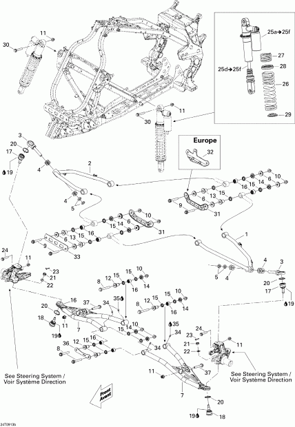   DS 450 Xxc, Xmx EFI, 2009  - Front Suspension Xmx
