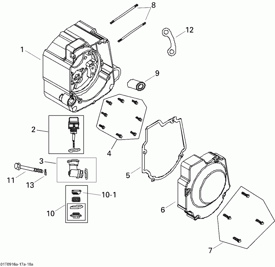  BRP  DS 90 X, 2009 - Crankcase, Right