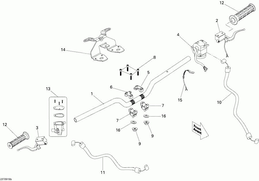   DS 90 X, 2009  - Handlebar