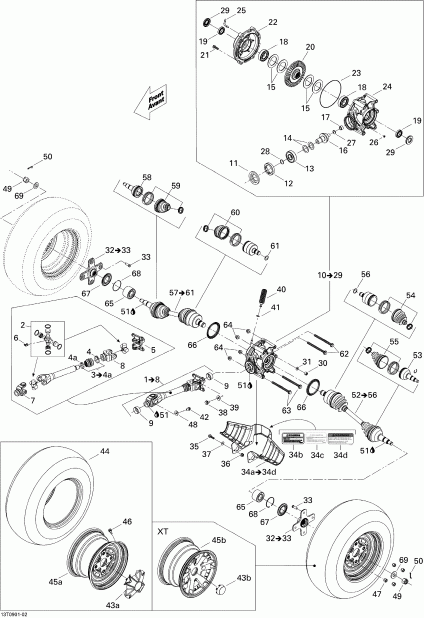 ����������  Outlander 400 EFI, 2009 - Drive System, Rear