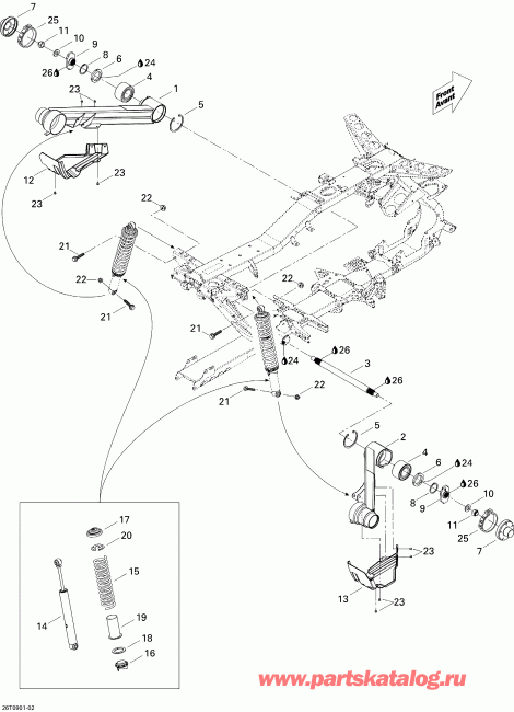 ���������� BRP ����������� Outlander 400 EFI, 2009 - Rear Suspension