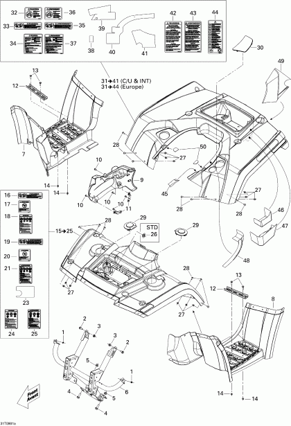 ���������� BRP ������ Outlander 400 EFI, 2009 - Body And Accessories 1