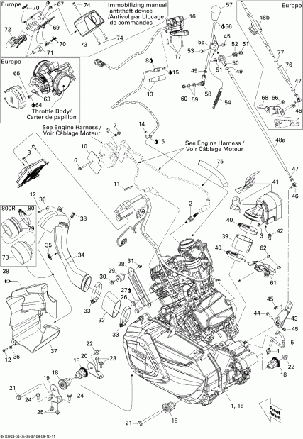 BRP ������ Outlander 500 EFI XT, 2009 - Engine And Engine Support