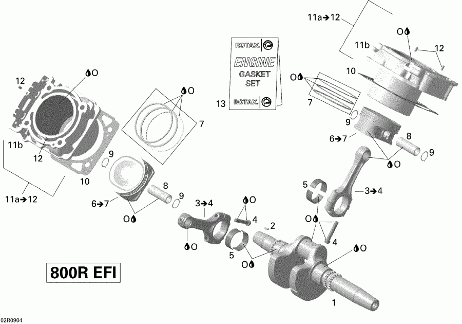  BRP Outlander 800R EFI, 2009 - Crankshaft, Piston And Cylinder