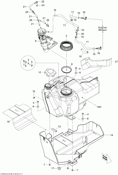 ATV  Outlander 800R EFI XT, 2009 - Fuel System