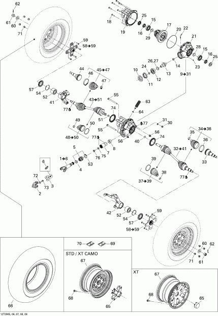 ����������  ������ Outlander 800R EFI XT, 2009 - Drive System, Front Xt