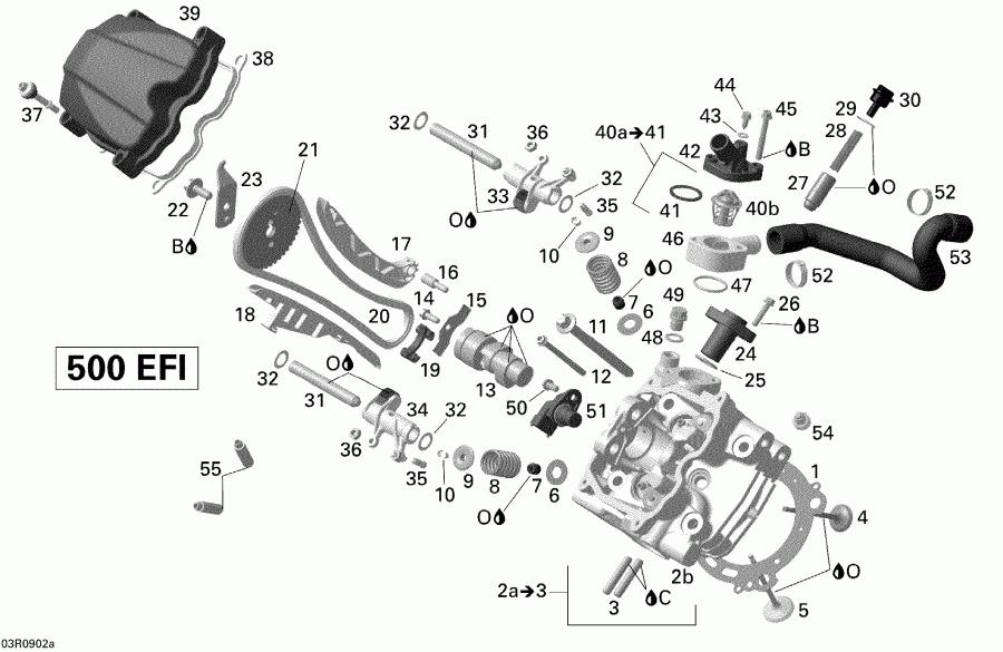  BRP  Outlander Max 500 EFI XT, 2009 - Cylinder Head, Front