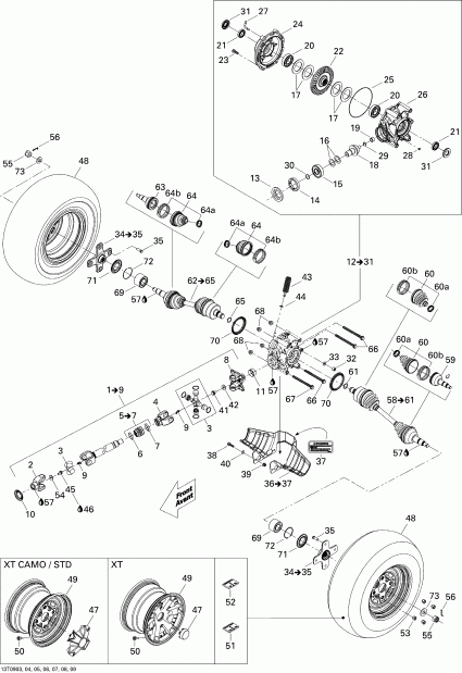    Outlander Max 650 EFI XT, 2009 - Drive System, Rear Xt