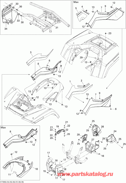 BRP Outlander Max 650 EFI XT, 2009 - Body And Accessories 3, Xt