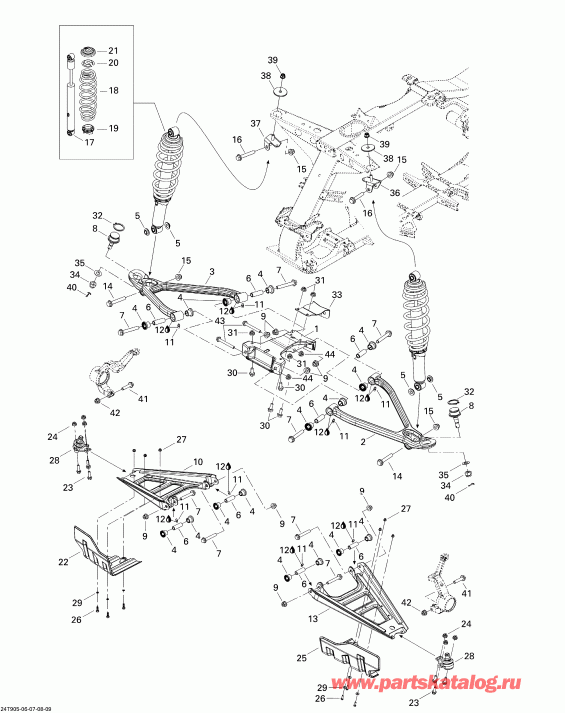 ���������� BRP Outlander Max 800R EFI, 2009 - Front Suspension Std