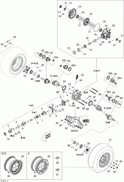 ���������� BRP ����������� Renegade 800R EFI STD, 2009 - Drive System, Rear 800