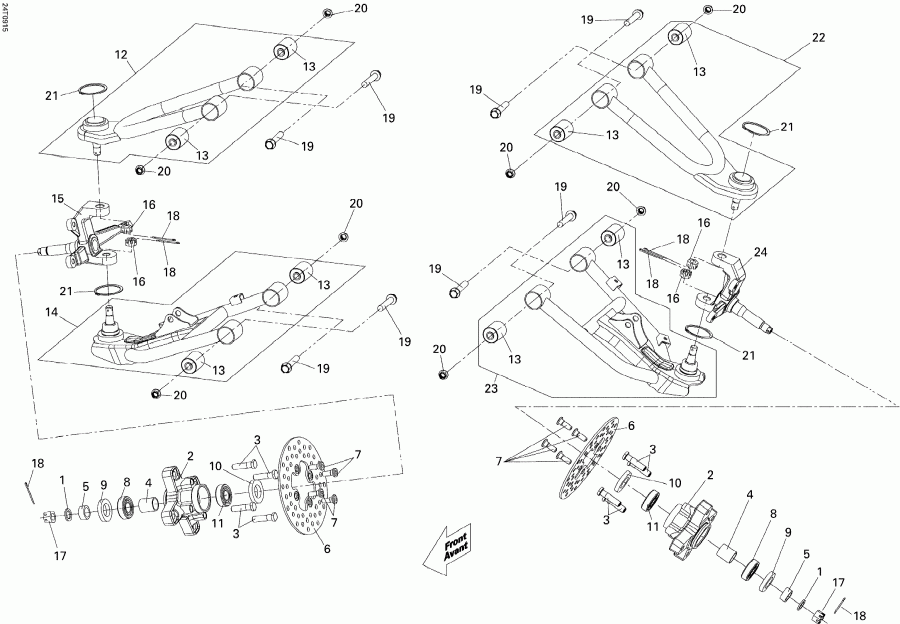   DS 250 NA, CE & INT, 2010 - Front Suspension