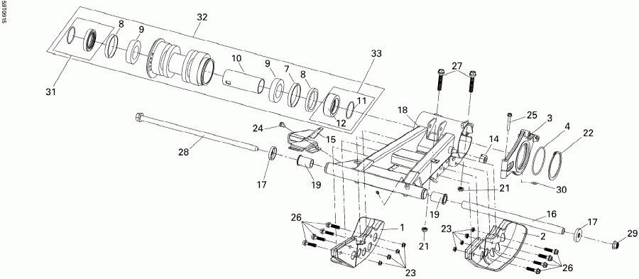   DS 250 NA, CE & INT, 2010 - Rear Swing Arm