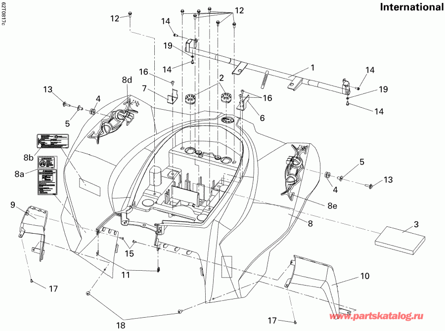 ����������  DS 250 NA, CE & INT, 2010 - Rear Fender International